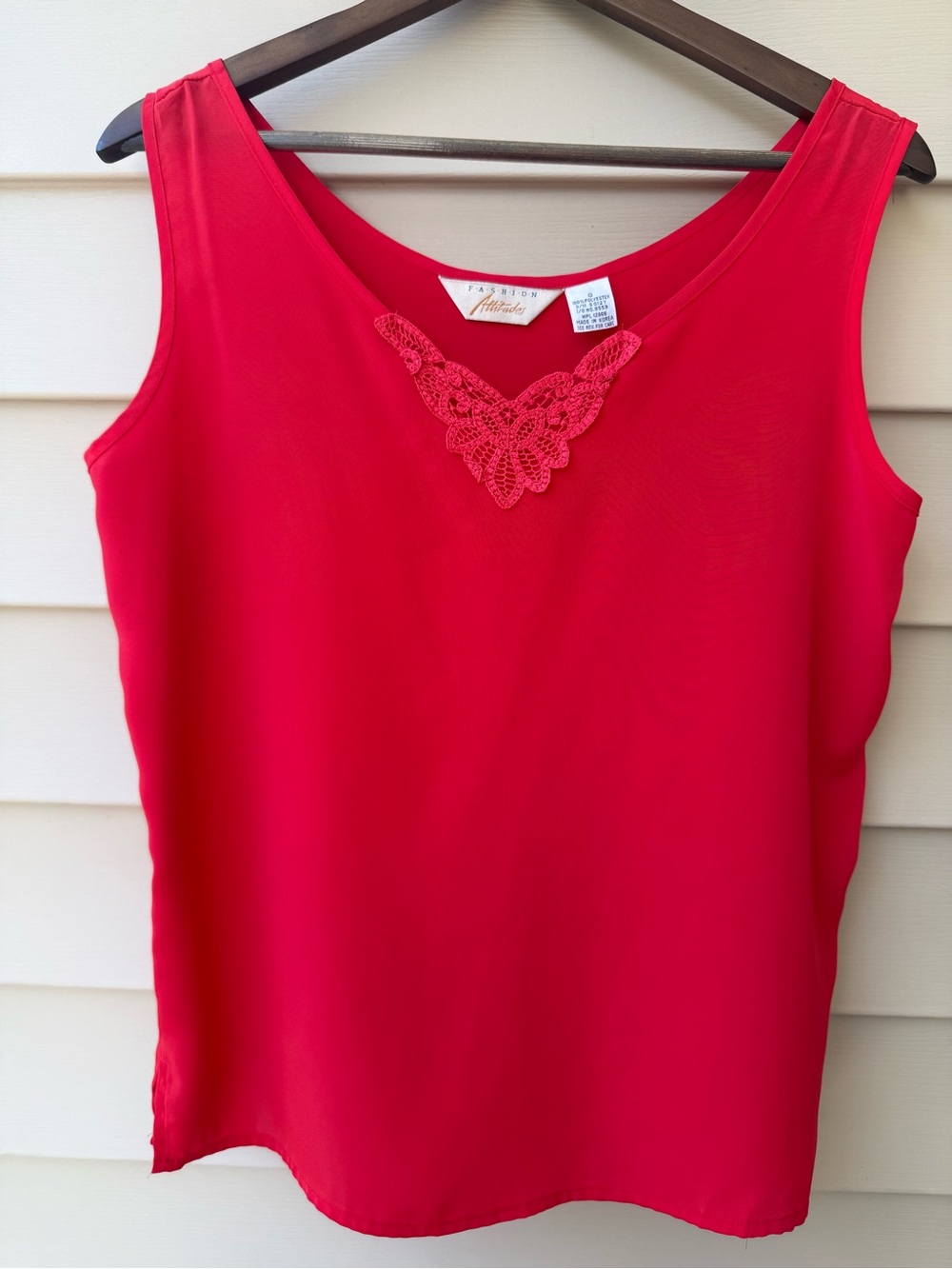 Fashion Attitudes Vintage Red Butterfly Appliqué Tank Top Size 8